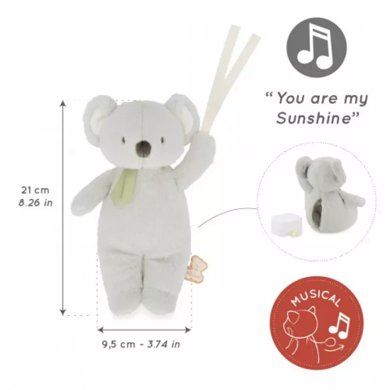 Kaloo Musical Plush Koala 20 cm Petit Songe cadeauverpakking
