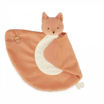 Kaloo Plume Grignoti de eekhoorn knuffeldoekje met siliconen bijtring 23 cm