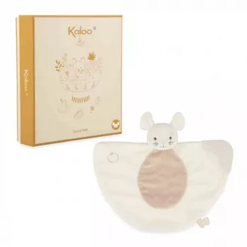 Kaloo baby knuffeldoekje met siliconen bijtring 23 cm Grignoti muis