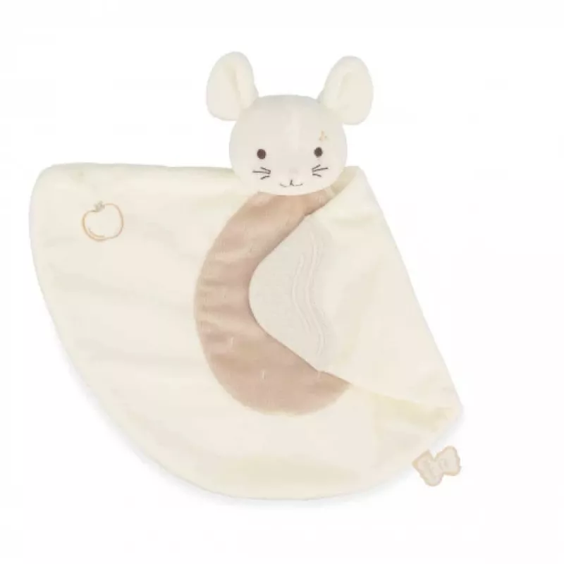 Kaloo baby knuffeldoekje met siliconen bijtring 23 cm Grignoti muis