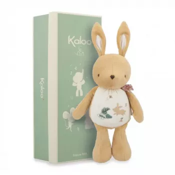 Kaloo Rustling Rabbit pluchen knuffel 28 cm in cadeauverpakking Petites Chansons collectie