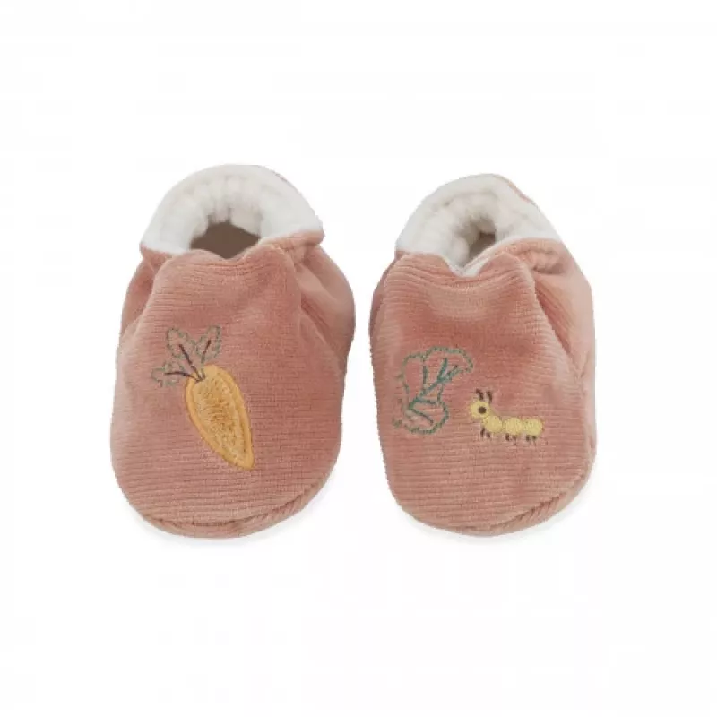 Kaloo 2-in-1 cadeauset konijn (rammelaar + booties) Petites Chansons collectie