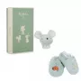 Kaloo 2-in-1 cadeauset muis (rammelaar + booties) Petites Chansons collectie