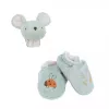 Kaloo 2-in-1 cadeauset muis (rammelaar + booties) Petites Chansons collectie