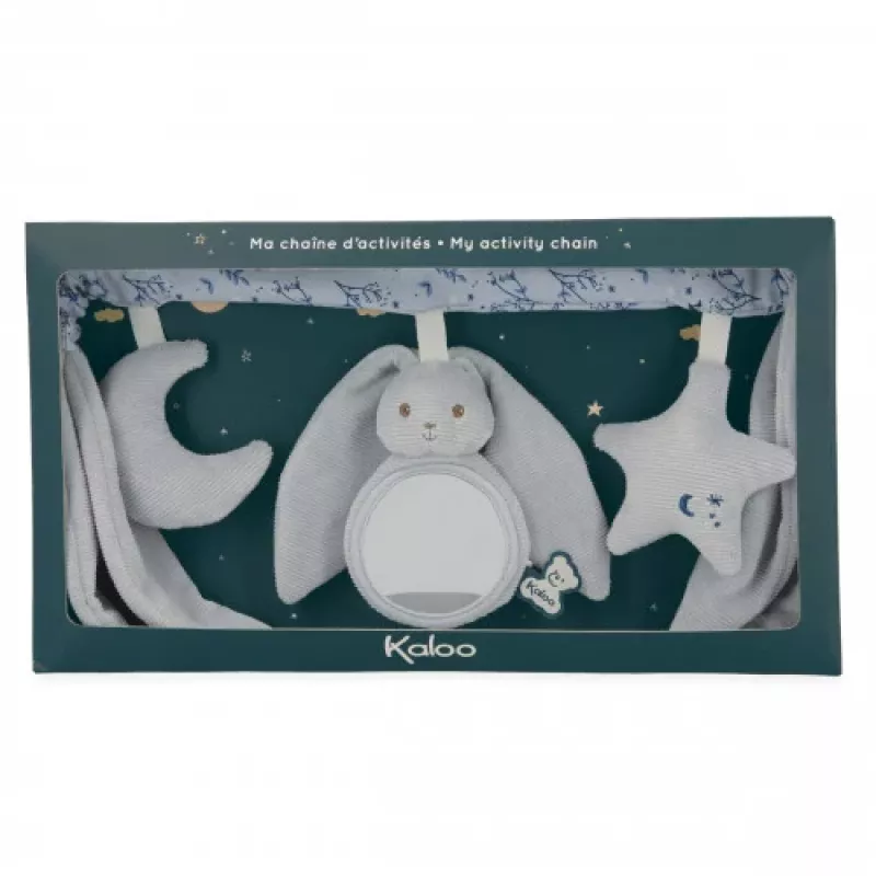 Kaloo Lapinoo Blue Rabbit kinderwagen activiteitenketting