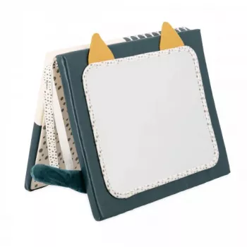 Kaloo Stimuli Sensory Activity Mirror - meerkleurige, contrastrijke stoffen babyspiegel met knisterpapier en texturen