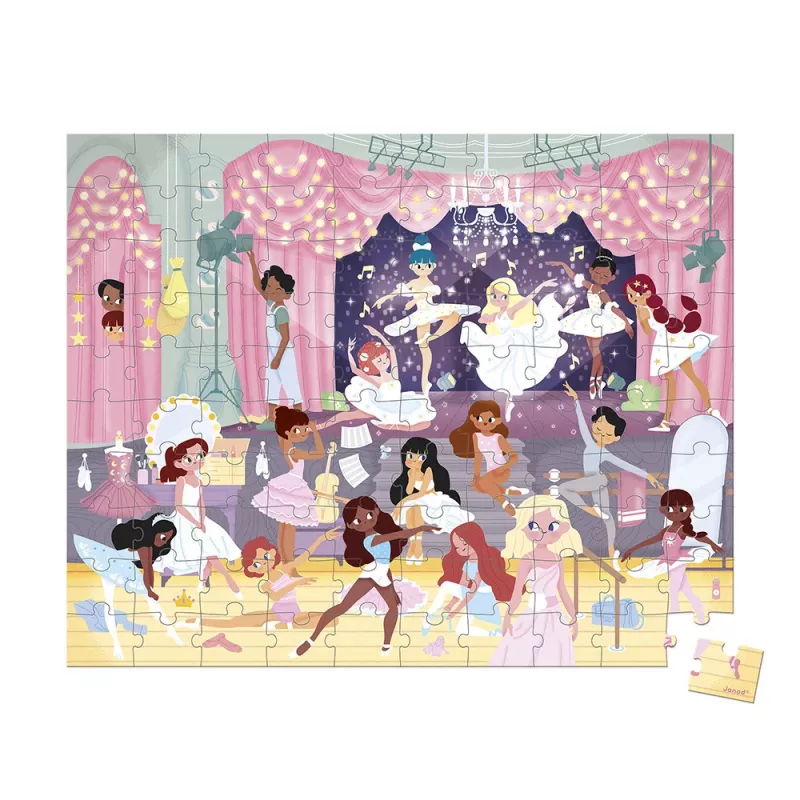 Janod Puzzel in koffer Ballerina's 100 stukjes 6+ Gemaakt in Frankrijk