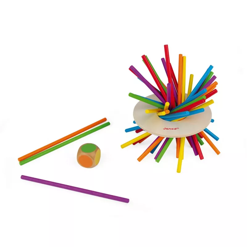 Janod Crazy Sticks balancespel - houten behendigheidsspel voor 1-4 spelers, meerkleurig