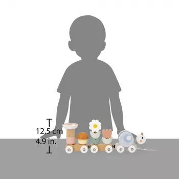 Janod Sweet Cocoon magnetische stapeltrek slak trekdiertje met blokken en rammelaar, 12 m+
