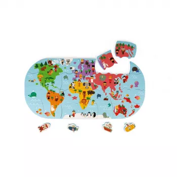 Janod wereldkaart 28-delige magneetpuzzel