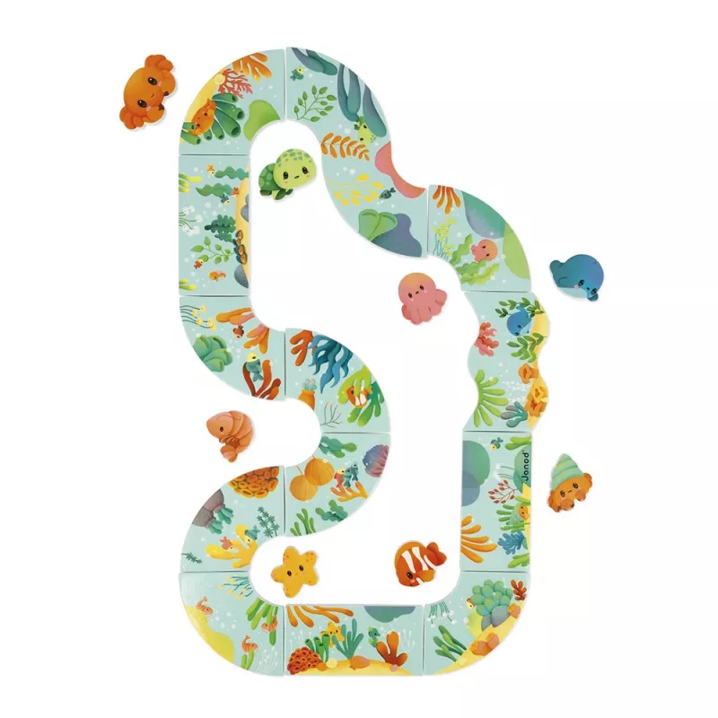 Janod badpuzzel Animal Track 28 delen 18 m+
