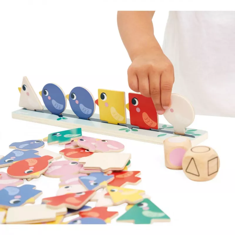 Janod educatief speelgoed sorteerspel vormen, kleuren en groottes sorteren vogels 2+