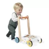 Janod Pure schuif-loopwagen met bouwstenen en vormensorteerder, 12 m+