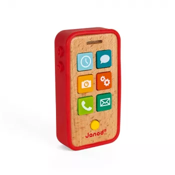 Janod houten speelgoedtelefoon met geluiden J05334