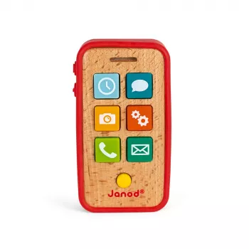 Janod houten speelgoedtelefoon met geluiden J05334