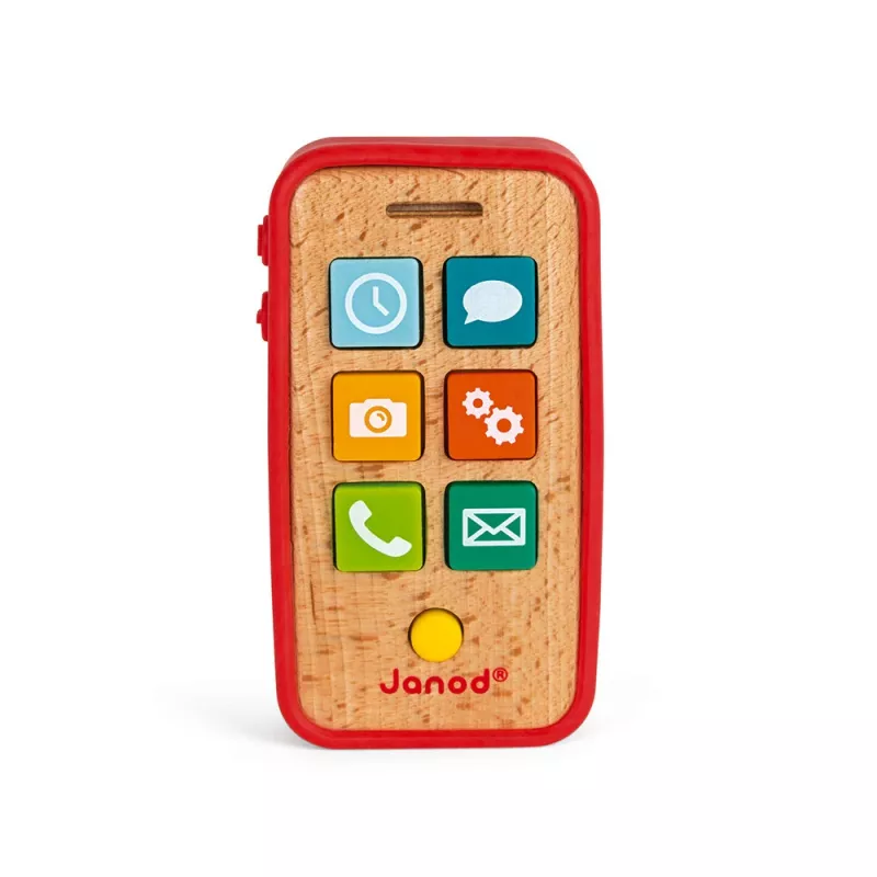 Janod houten speelgoedtelefoon met geluiden J05334