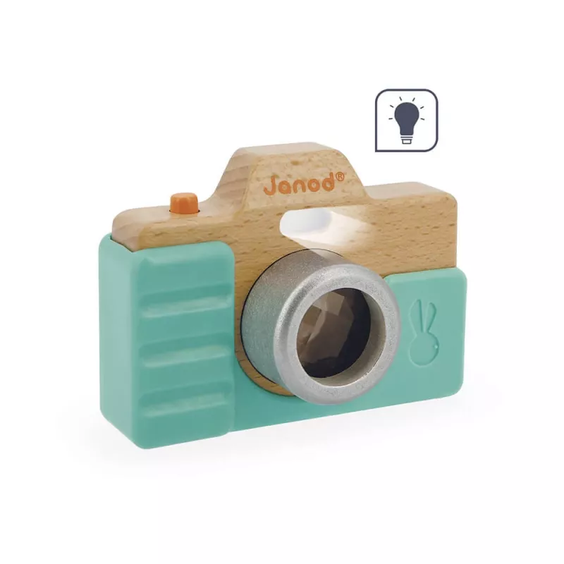 Janod houten camera met geluid en flitslicht