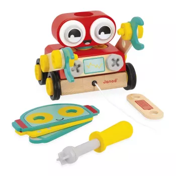 Janod Brico'Kids Houten Robot om in Elkaar te Zetten en te Trekken 2+