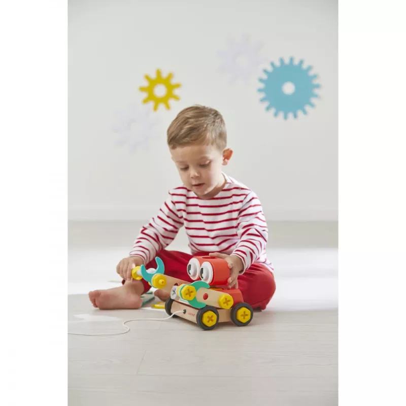 Janod Brico'Kids Houten Robot om in Elkaar te Zetten en te Trekken 2+