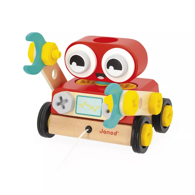 Janod Brico'Kids Houten Robot om in Elkaar te Zetten en te Trekken 2+