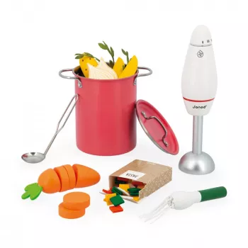 Janod Houten Soepkookset met Mixer en Accessoires 3+