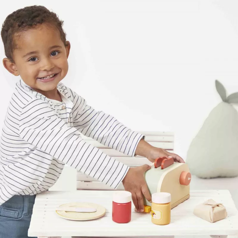 Janod Houten Ontbijtset met Toaster en 12 Accessoires Shiny Grandma 3+