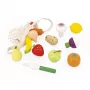 Janod Shiny Grandma Houten Speelvoedsel Set in Netzak, 12 stuks
