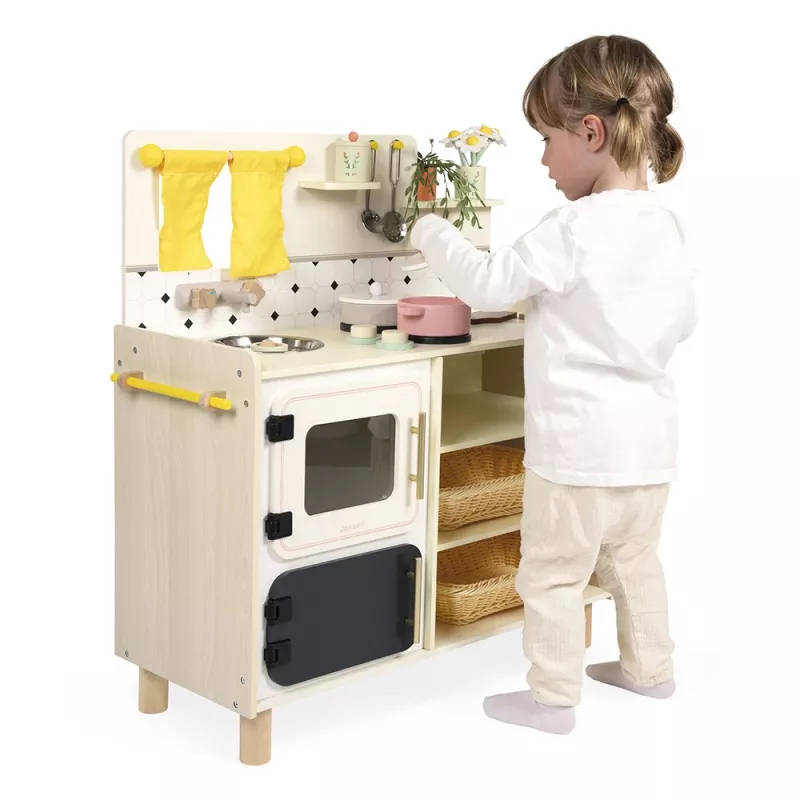 Janod Grote Houten Keuken met 19 Accessoires Shiny Grandma 3+