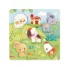 Janod Pure Sensorische Houten Puzzel Boerderijdieren 7 stuks