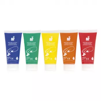 JANOD Vingerverf 5 Kleuren 400 ml Waterbasis Nontoxisch Afwasbaar Kunstverf voor Peuters vanaf 18 maanden