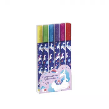Janod Glitterstiften 6 kleuren Unicorns Dreamland 6+