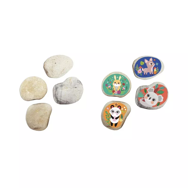 Janod Creatieve set decoratiestenen 4 stuks kleine dieren 6+