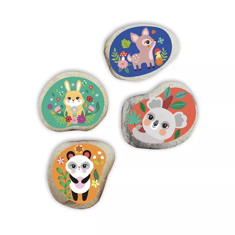 Janod Creatieve set decoratiestenen 4 stuks kleine dieren 6+
