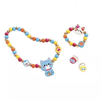 Janod DIY houten sieraden maken set kleine katten 4+