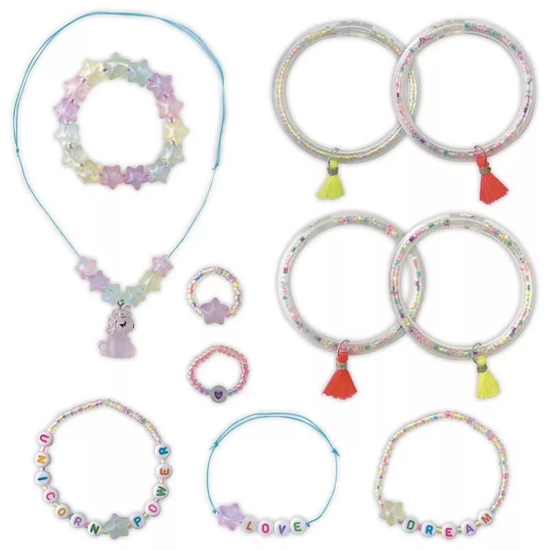Janod Fluorescerende kralen sieraden maken set voor kinderen vanaf 6 jaar