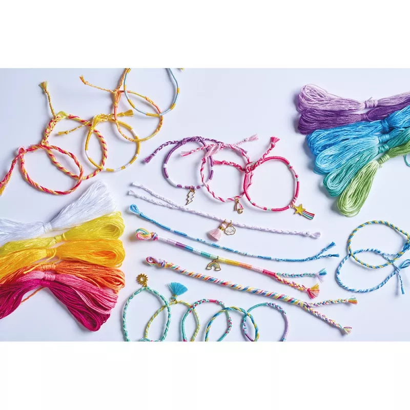 Janod Creatieve knutselset voor sieraden maken regenboogarmbanden 30 delen 8+
