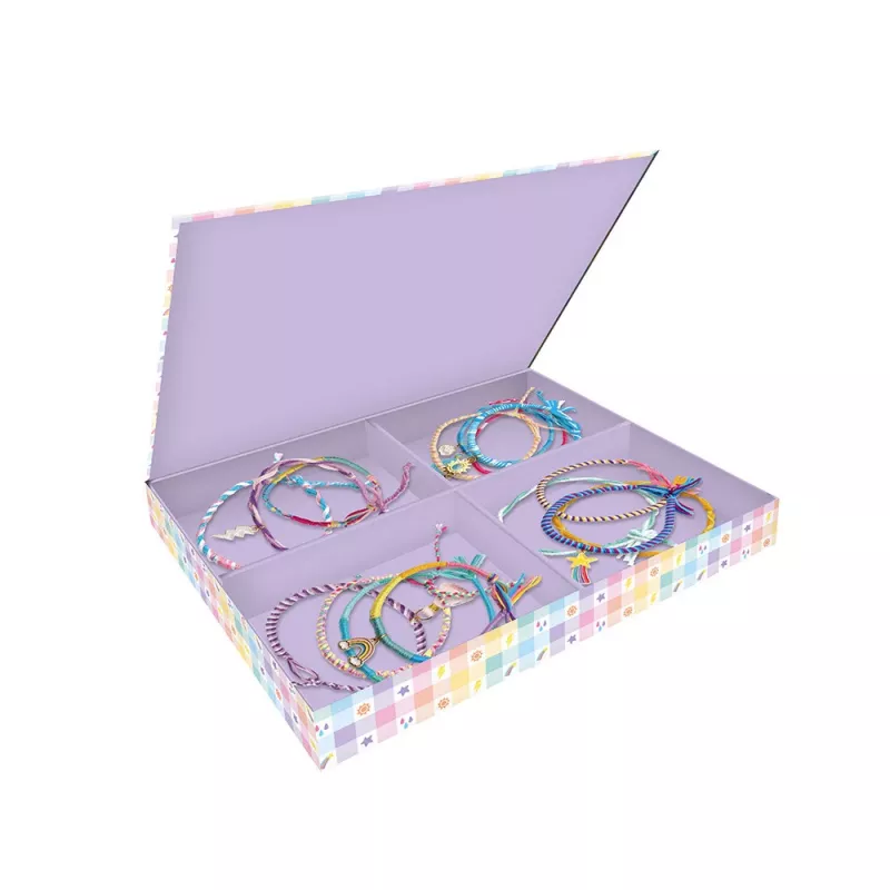 Janod Creatieve knutselset voor sieraden maken regenboogarmbanden 30 delen 8+