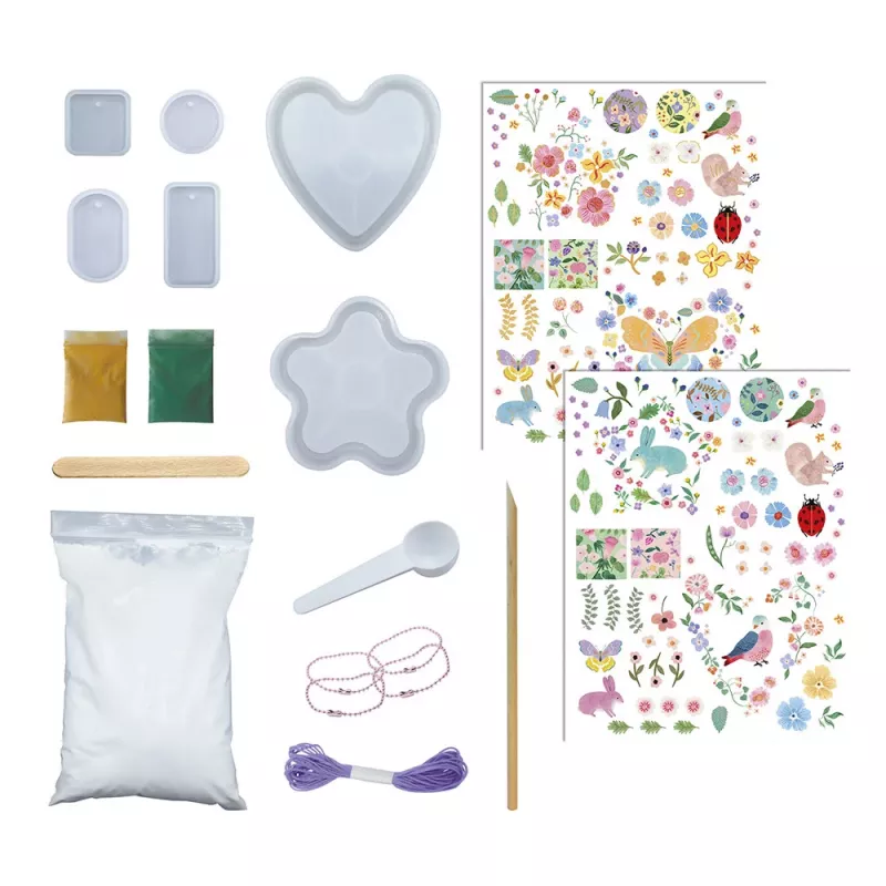 Janod Creatieve set gieten en beschilderen 16 ornamenten bloementuin 7+
