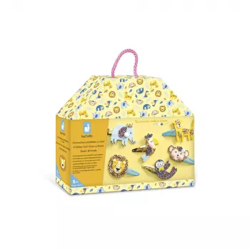 Janod DIY knutselset voor het maken van glitter haarklemmen exotische dieren 5+
