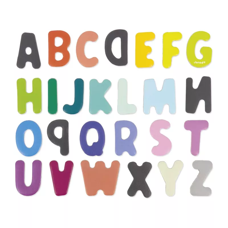 Janod magnetische houten letters alfabet 52 delen 3+