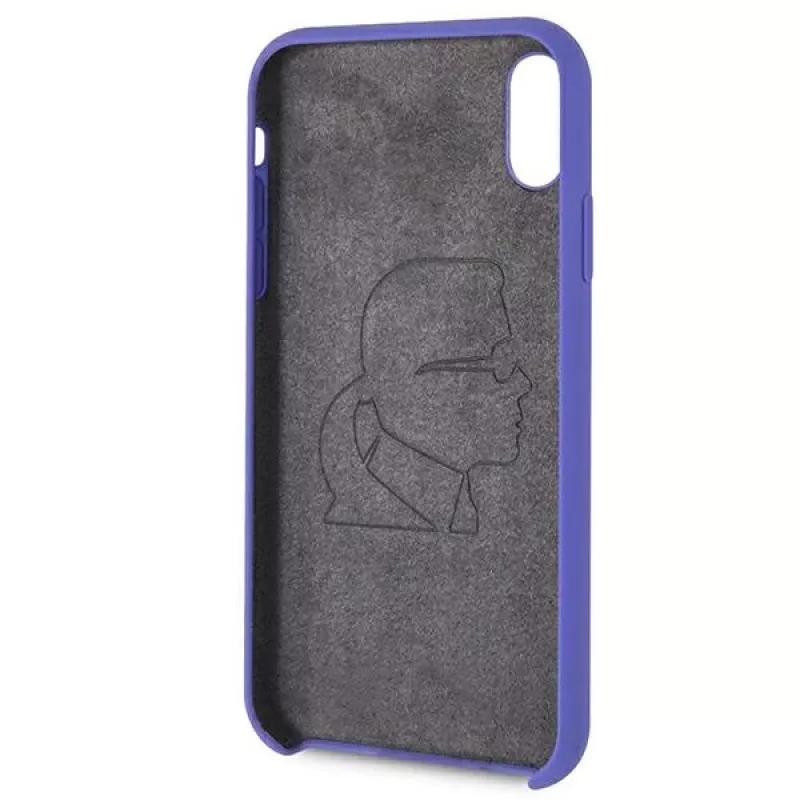 Karl Lagerfeld KLHCI61SLVOG siliconen hardcase voor Apple iPhone Xr - violet