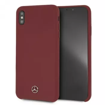 Mercedes-Benz MEHCI65SILRE siliconen hardcase voor Apple iPhone Xs Max, rood