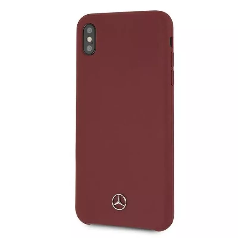 Mercedes-Benz MEHCI65SILRE siliconen hardcase voor Apple iPhone Xs Max, rood