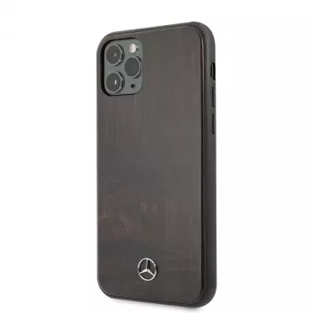 Mercedes-Benz Wood Line Rosewood hardcase voor Apple iPhone 11 Pro Max - bruin