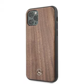 Mercedes-Benz Wood Line Walnut hardcase voor Apple iPhone 11 Pro Max - bruin