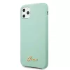 Guess GUHCN58LSLMGG iPhone 11 Pro groene siliconen hardcase met vintage gouden logo