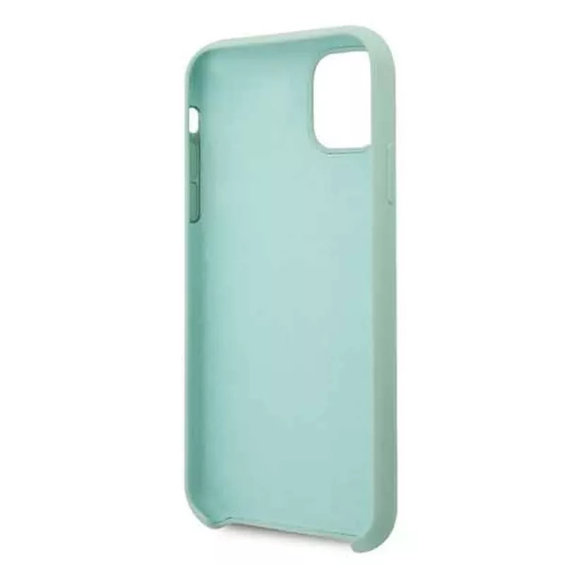 Guess GUHCN58LSLMGG iPhone 11 Pro groene siliconen hardcase met vintage gouden logo