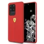 Ferrari hardcase FESSIHCS69RE siliconen achterkantcover voor Samsung Galaxy S20 Ultra - rood