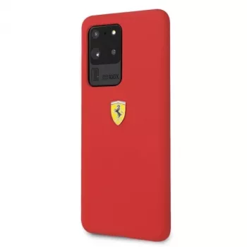Ferrari hardcase FESSIHCS69RE siliconen achterkantcover voor Samsung Galaxy S20 Ultra - rood