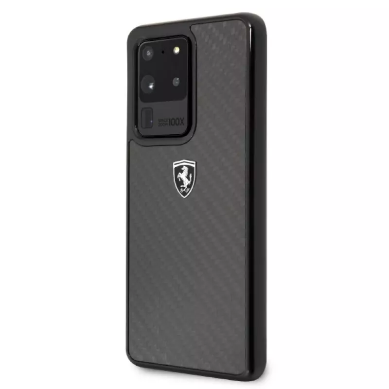 Ferrari Hardcase FEHCAHCS69BK voor Samsung Galaxy S20 Ultra, Black Carbon Heritage